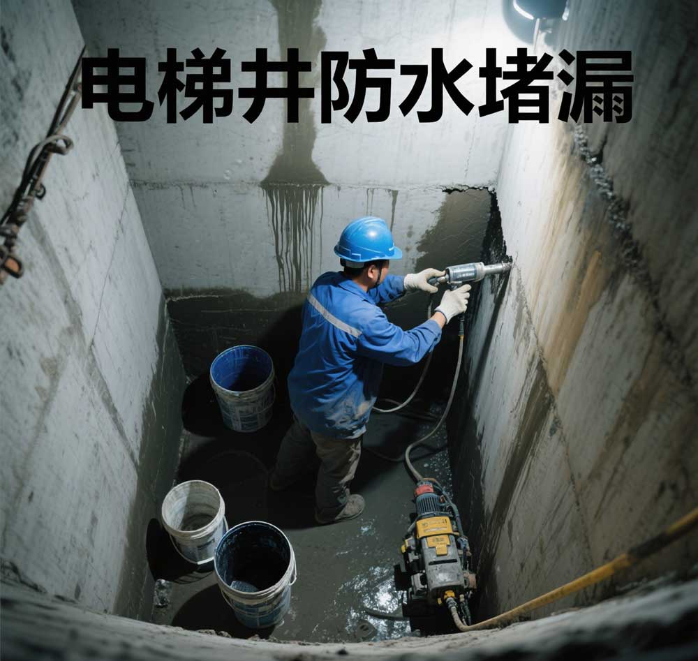 电梯井防水堵漏，柯桥专业电梯井漏水维修公司